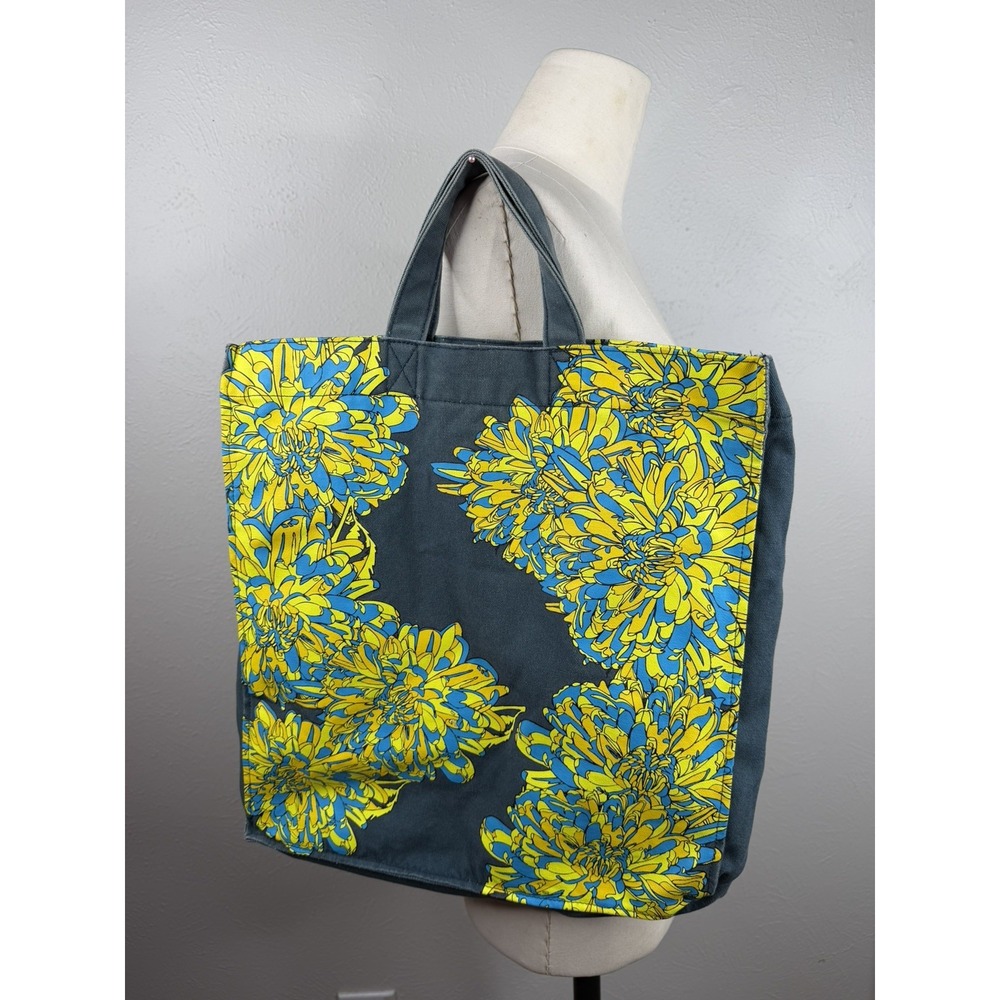 Marc By Marc Jacobs Canvas Floral Tote Crossbody shoulder Bag Green Yellow Y2K - Picture 6 of 7